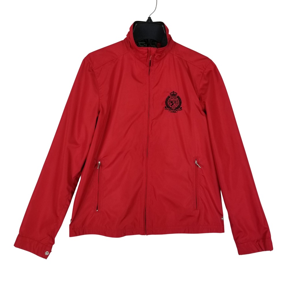 Lauren Ralph Lauren Jacket Women Small Red Active Crest Windbreaker Full Zip